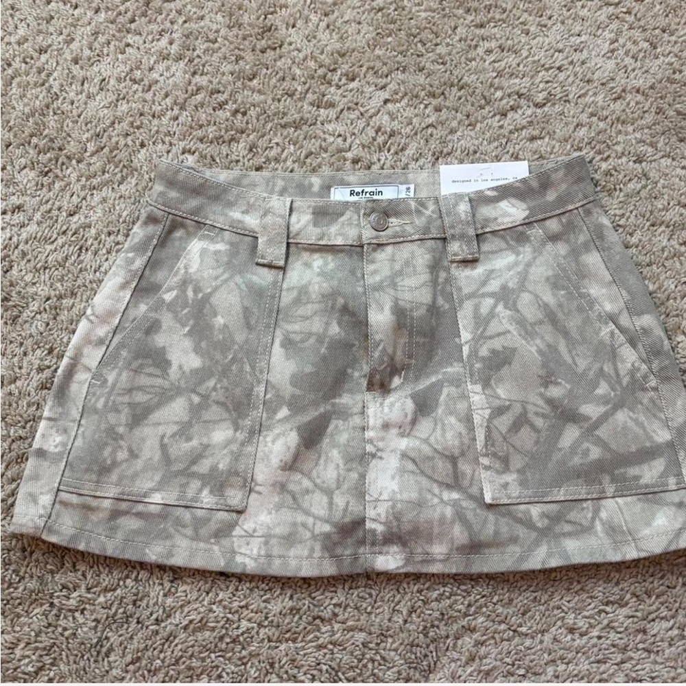 Camo Denim Mini Skirt